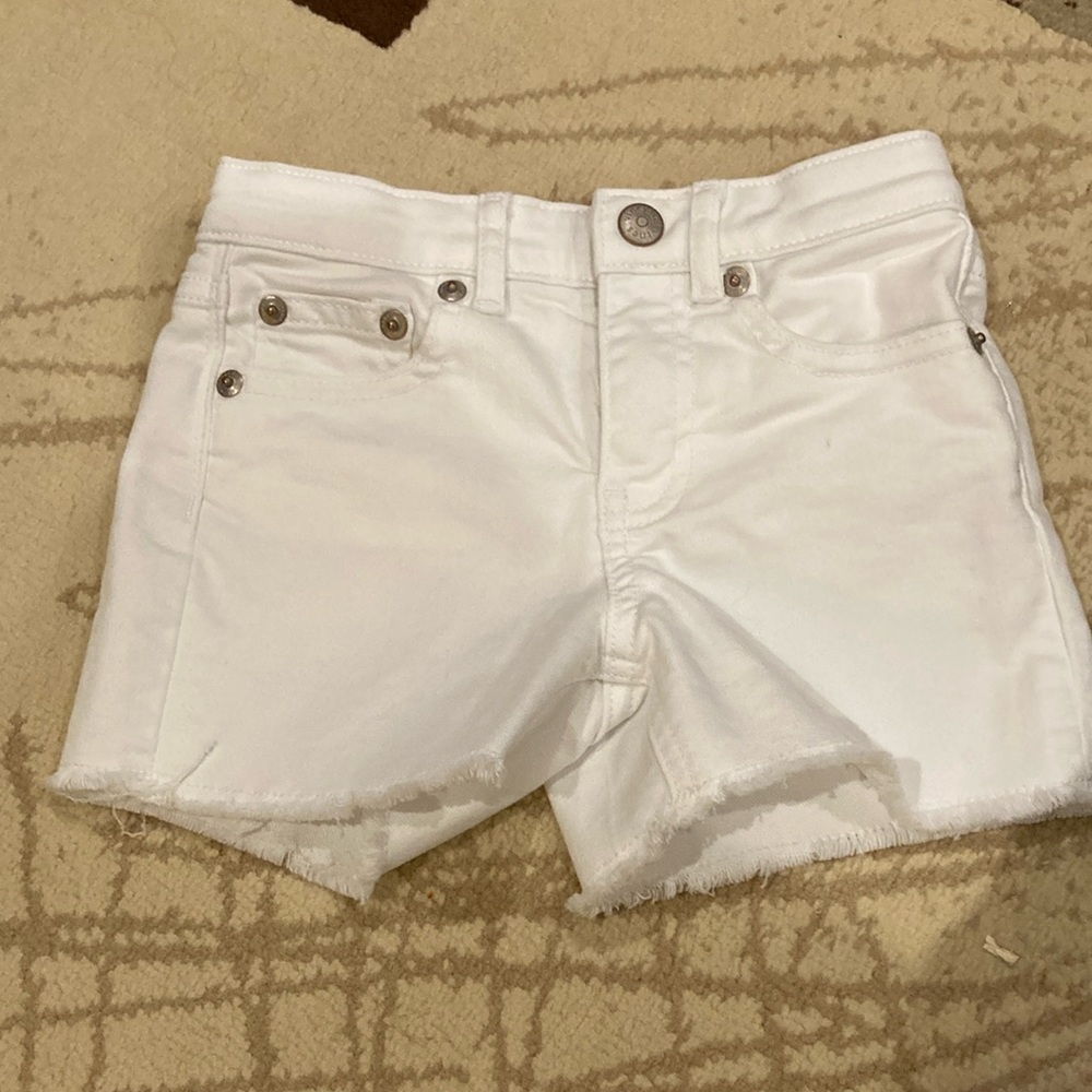 White denim cut off shorts